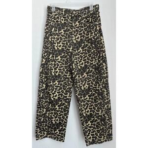 Aaron And Amber Leopard Barrel Jeans Size Medium
